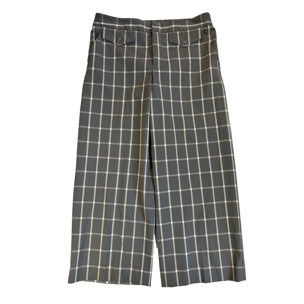 Cartonnier Women's 8 Gray Plaid Cropped Trouser Pants Preppy Urban Streetwear‎